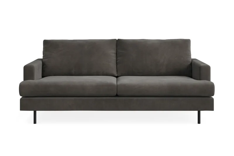 Menard Compact 3-sits Manchestersoffa - Mörkgrå - Products - Möbler - Soffa - 3 sits soffa
