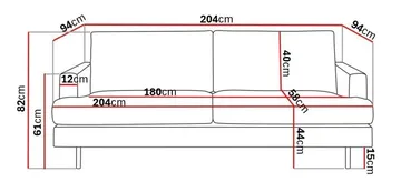Menard Compact 3-sits Tygsoffa - Ljusgrå - Products - Möbler - Soffa - 3 sits soffa
