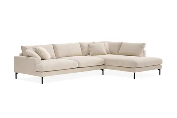 Menard Premium 5-sits Högervänd L-formad Djup Schäslongsoffa i Chenille - Ljusbeige - Products - Möbler - Soffa - Divansoffa & schäslongsoffa
