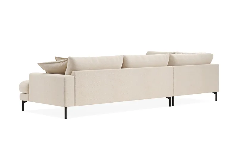 Menard Premium 5-sits Vänstervänd L-formad Djup Schäslongsoffa i Chenille - Ljusbeige - Products - Möbler - Soffa - Divansoffa & schäslongsoffa