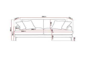 Menard Premium 4-sits Djup Soffa i Chenille - Grå - Products - Möbler - Soffa - 4 sits soffa