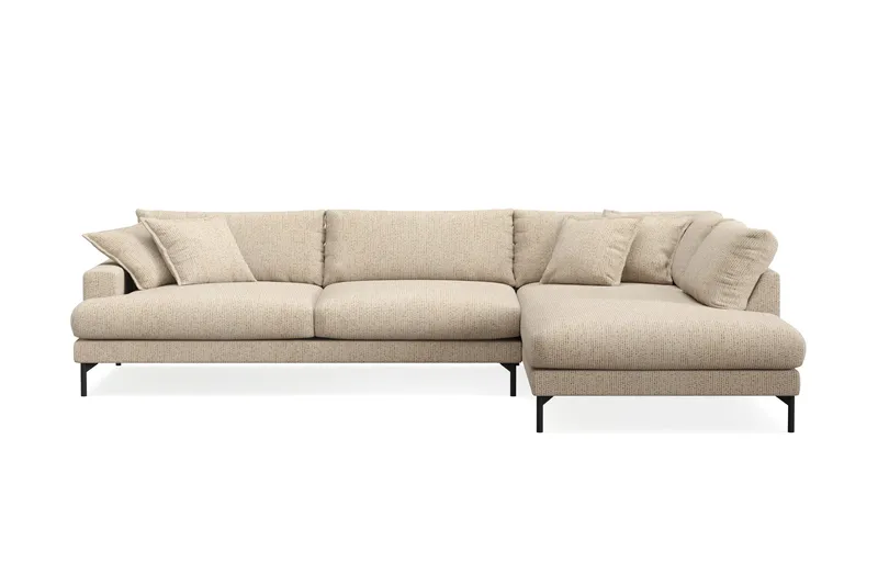 Menard Premium 5-sits Högervänd L-formad Djup Schäslongsoffa i Chenille - Beige - Products - Möbler - Soffa - Divansoffa & schäslongsoffa