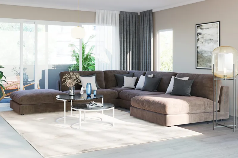 Arken 1-sits Divanmodul i Sammet - Brun - Products - Möbler - Soffa - Modulsoffa - Övriga moduler till modulsoffa