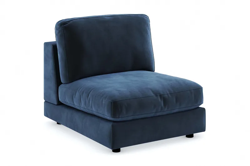 Arken 1-sits Mittmodul i Sammet 90 cm bred - Blå - Products - Möbler - Soffa - Modulsoffa - Mittmodul