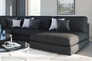 Arken 2-sits Divanmodul i Tyg - Svart - Products - Möbler - Soffa - Modulsoffa - Övriga moduler till modulsoffa