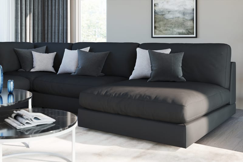Arken 2-sits Divanmodul i Tyg - Svart - Products - Möbler - Soffa - Modulsoffa - Övriga moduler till modulsoffa