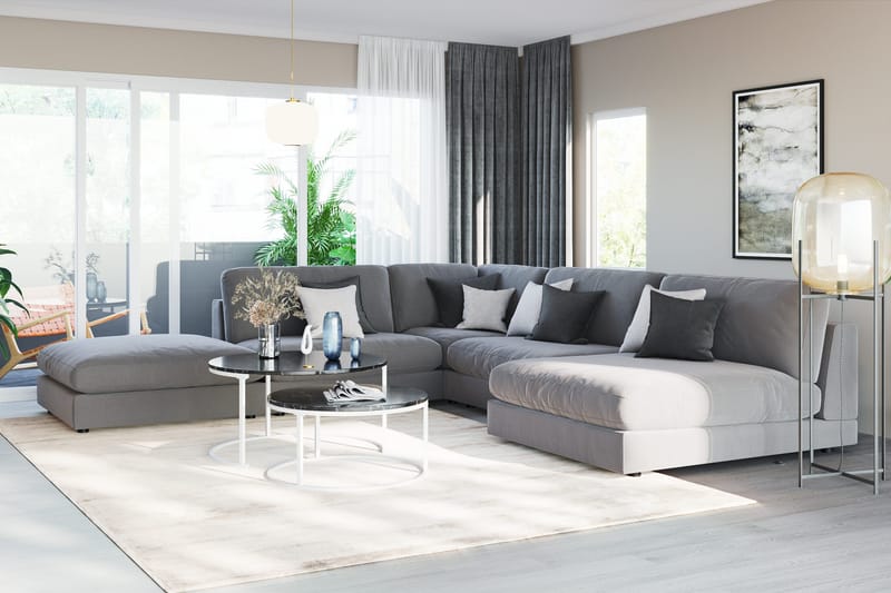 Arken 2-sits Mittmodul i Sammet 120 cm bred - Ljusgrå - Products - Möbler - Soffa - Modulsoffa - Mittmodul