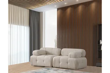 Belgin Bubblig Djup Soffa 2-sits med fasta armstöd - Cream / Beige / Ljus - Products - Möbler - Soffa - Modulsoffa - Komplett modulsoffa