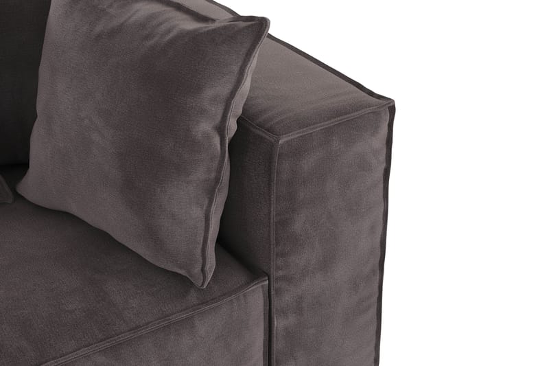 Cubo 1-sits Högermodul i Sammet 108 cm bred - Mörkgrå - Products - Möbler - Soffa - Modulsoffa - Övriga moduler till modulsoffa