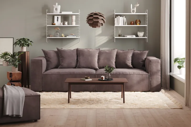 Cubo 2-sits Högermodul i Sammet - Antracit - Products - Möbler - Soffa - Modulsoffa - Övriga moduler till modulsoffa