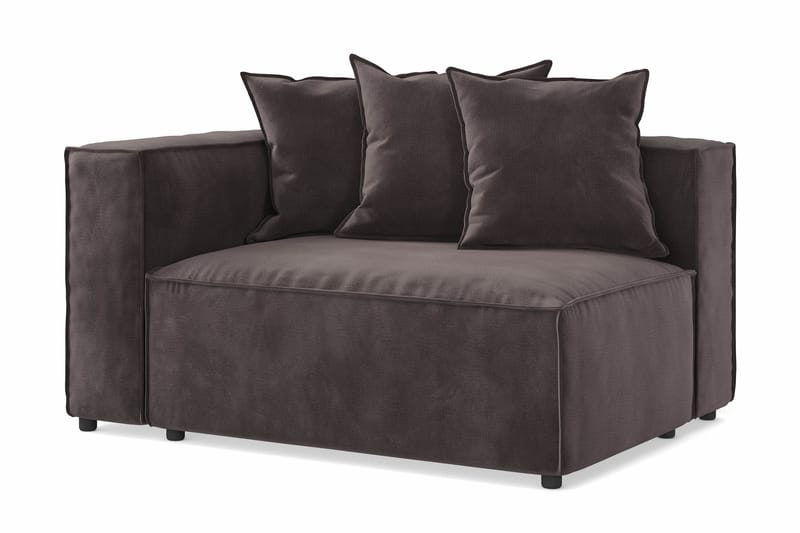 Cubo 2-sits Vänstermodul i Sammet - Antracit - Products - Möbler - Soffa - Modulsoffa - Övriga moduler till modulsoffa
