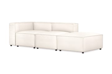 Cubo 3-sits Djup Modulsoffa + Fotpall i Tyg - Vit - Products - Möbler - Soffa - Modulsoffa - Komplett modulsoffa