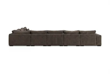 Dubai U-modulsoffa Large med Divan Vänster Extra Djup i Chenille - Mörkbrun - Products - Möbler - Soffa - Modulsoffa - Komplett modulsoffa