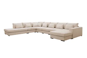 Grande Stor 7-sits U-Soffa med Divan Höger - Beige Manchester - Products - Möbler - Soffa - Modulsoffa - Komplett modulsoffa