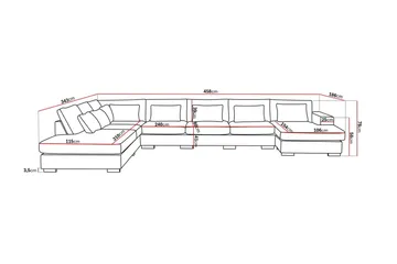 Grande Stor 7-sits U-Soffa med Divan Höger - Beige Manchester - Products - Möbler - Soffa - Modulsoffa - Komplett modulsoffa