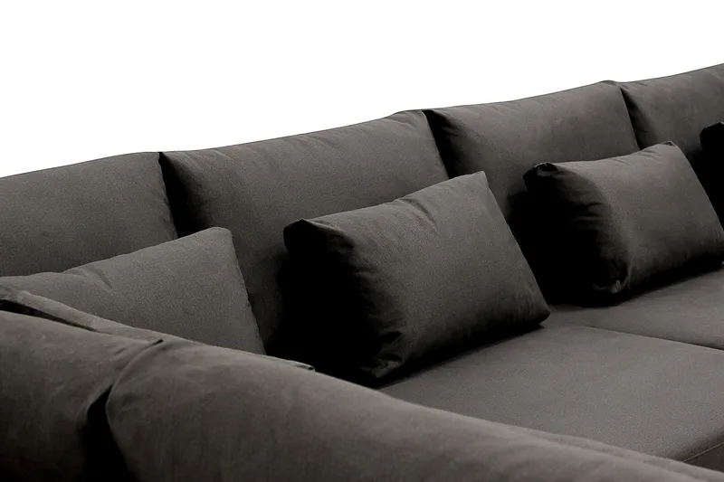 Grande Stor 7-sits U-Soffa med Divan Höger - Mörkgrå Sammet - Products - Möbler - Soffa - Modulsoffa - Komplett modulsoffa