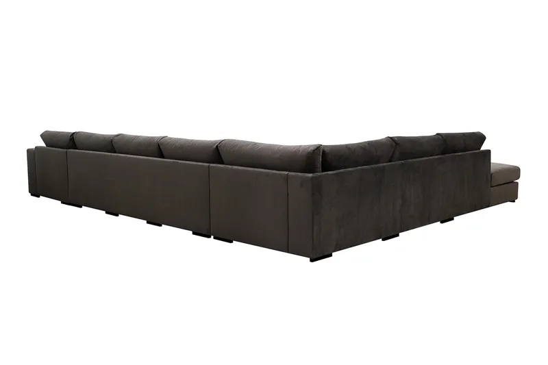 Grande Stor 7-sits U-Soffa med Divan Höger - Mörkgrå Sammet - Products - Möbler - Soffa - Modulsoffa - Komplett modulsoffa