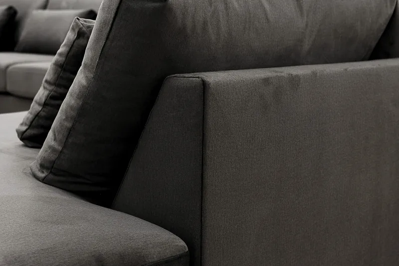 Grande Stor 7-sits U-Soffa med Divan Vänster - Mörkgrå Sammet - Products - Möbler - Soffa - Modulsoffa - Komplett modulsoffa