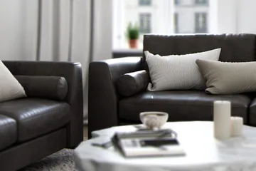 Ocean Lyx 3-sits Soffa i Konstläder - Mörkgrå - Products - Möbler - Soffa - 3 sits soffa
