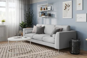 Ocean Lyx 3-sits Tygsoffa - Grå - Products - Möbler - Soffa - 4 sits soffa