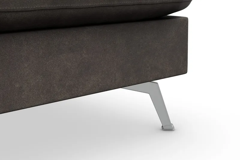 Ocean Lyx 6-sits Högervänd U-formad Soffa med Divan och Schäslong + Fotpall i Konstläder - Mörkgrå - Products - Möbler - Soffa - U-soffa