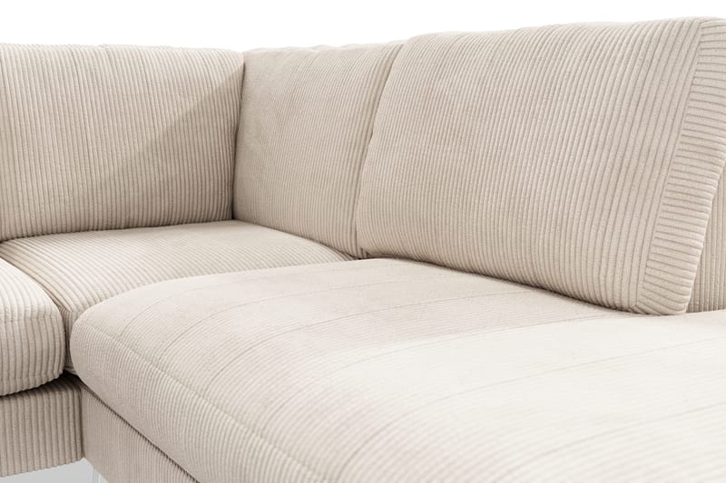 Ocean Lyx 6-sits Högervänd U-formad Soffa med Divan och Schäslong + Fotpall i Manchester - Beige - Products - Möbler - Soffa - U-soffa