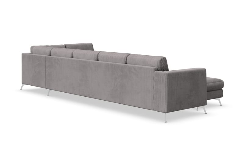 Ocean Lyx 6-sits Högervänd U-formad Soffa med Divan och Schäslong + Fotpall i Manchester - Mörkgrå - Products - Möbler - Soffa - U-soffa