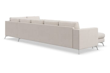 Ocean Lyx 6-sits Högervänd U-formad Soffa med Divan och Schäslong + Fotpall i Tyg - Beige - Products - Möbler - Soffa - U-soffa