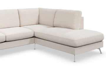 Ocean Lyx 6-sits Högervänd U-formad Soffa med Divan och Schäslong + Fotpall i Tyg - Beige - Products - Möbler - Soffa - U-soffa
