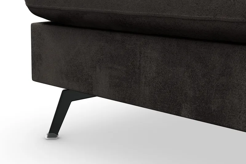 Ocean Lyx 6-sits Vänstervänd U-formad Soffa med Divan och Schäslong + Fotpall i Sammet - Mörkgrå - Products - Möbler - Soffa - Divansoffa & schäslongsoffa
