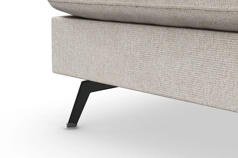 Ocean Lyx 6-sits Vänstervänd U-formad Soffa med Divan och Schäslong + Fotpall i Tyg - Beige - Products - Möbler - Soffa - Divansoffa & schäslongsoffa