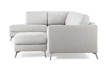 Ocean Lyx 6-sits Vänstervänd U-formad Soffa med Divan och Schäslong + Fotpall i Tyg - Ljusgrå - Products - Möbler - Soffa - U-soffa