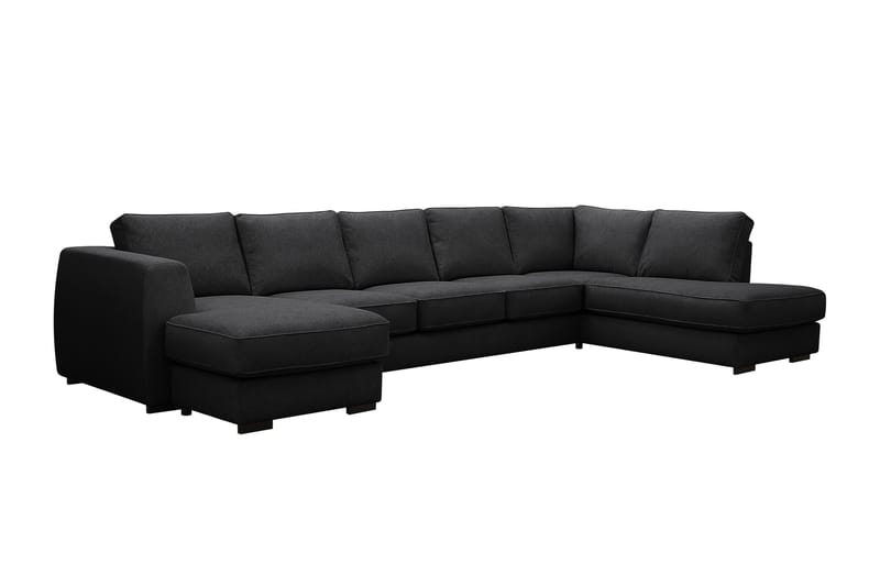 Optus 6-sits U-soffa med Divan och schäslong vänster - Svart - Products - Möbler - Soffa - U-soffa