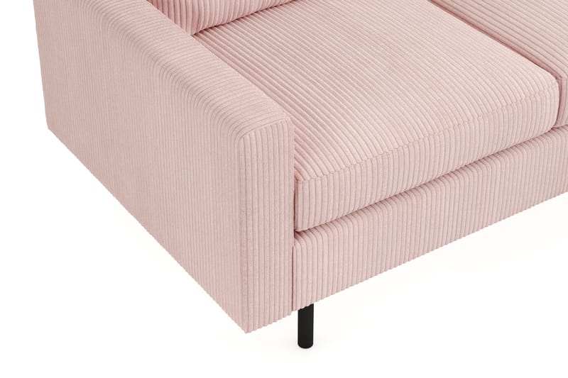 Peppe Soffgrupp 3-sits Vändbar L-formad Divansoffa + Fåtölj + Fotpall i Manchester - Rosa - Products - Möbler - Soffa - Soffgrupp