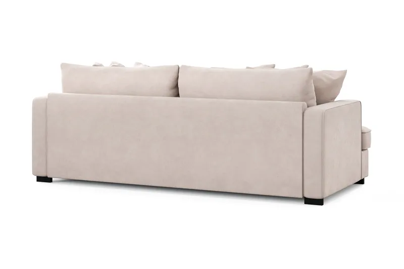 Rossita 3-sits Djup Sammetsoffa med hel dyna - Beige - Products - Möbler - Soffa - 3 sits soffa