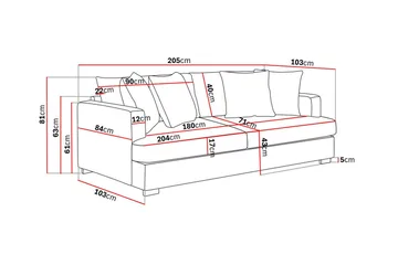 Rossita 3-sits Djup Soffa i Manchester - Greige - Products - Möbler - Soffa - 3 sits soffa