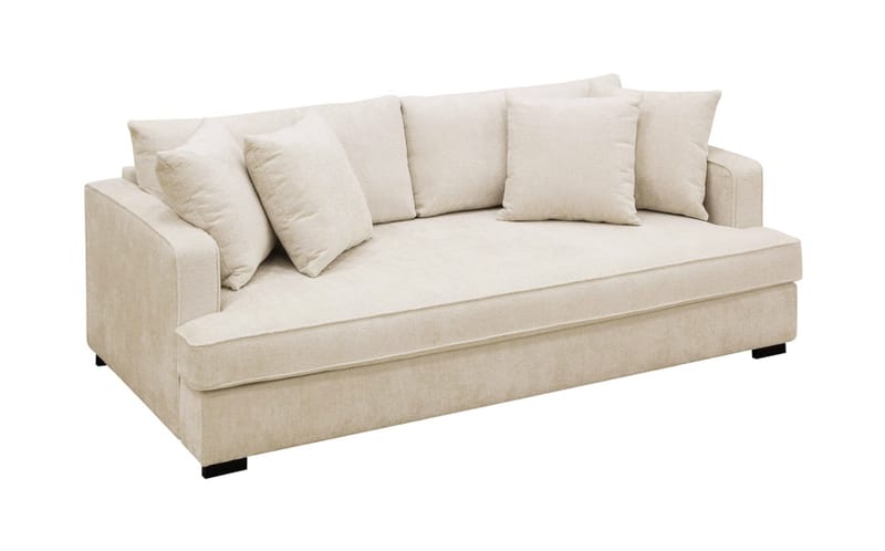 Rossita 3-sits Djup Soffa med hel dyna i Chenille - Beige - Products - Möbler - Soffa - 3 sits soffa