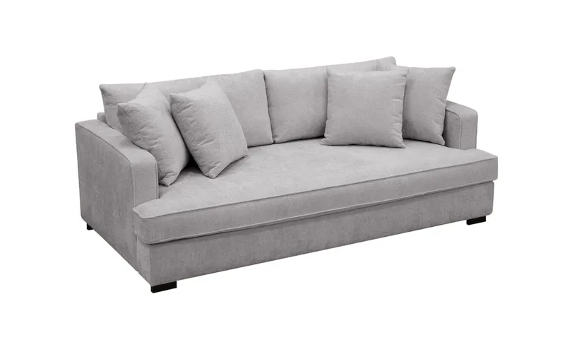 Rossita 3-sits Djup Soffa med hel dyna i Chenille - Grå - Products - Möbler - Soffa - 3 sits soffa
