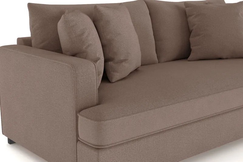 Rossita 3-sits Djup Soffa med hel dyna i Tyg - Brun - Products - Möbler - Soffa - 3 sits soffa