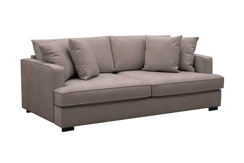 Rossita 3-sits Djup Tygsoffa - Brun - Products - Möbler - Soffa - 3 sits soffa