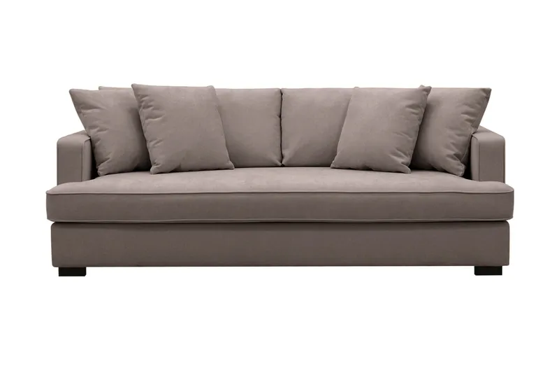 Rossita 3-sits Djup Tygsoffa med hel dyna - Brun - Products - Möbler - Soffa - 3 sits soffa