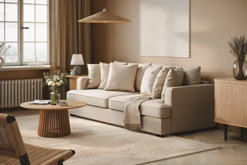 Rossita 4-sits Djup Soffa i Bouclé - Beige - Products - Möbler - Soffa - 4 sits soffa