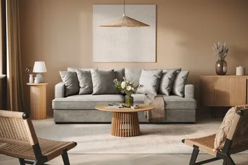 Rossita 4-sits Djup Soffa i Chenille - Ljus Grå - Products - Möbler - Soffa - 4 sits soffa