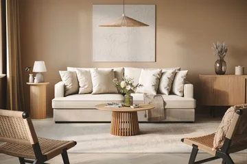 Rossita 4-sits Djup Tygsoffa - Beige - Products - Möbler - Soffa - 4 sits soffa