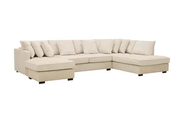 Rossita 5-sits Högervänd U-formad Djup Soffa med Divan och Schäslong i Chenille - Beige - Products - Möbler - Soffa - U-soffa