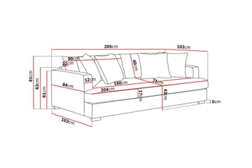 Rossita Djup 3-sits Sammetsoffa Hel dyna - Products - Möbler - Soffa - 3 sits soffa