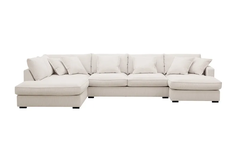 Rossita Lyx 5-sits Högervänd U-formad Extra djup Soffa med Divan och Schäslong i Manchester, Naturvit