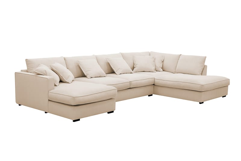 Rossita Lyx 5-sits Vänstervänd U-formad Extra djup Soffa med Divan och Schäslong i Manchester - Beige - Products - Möbler - Soffa - U-soffa