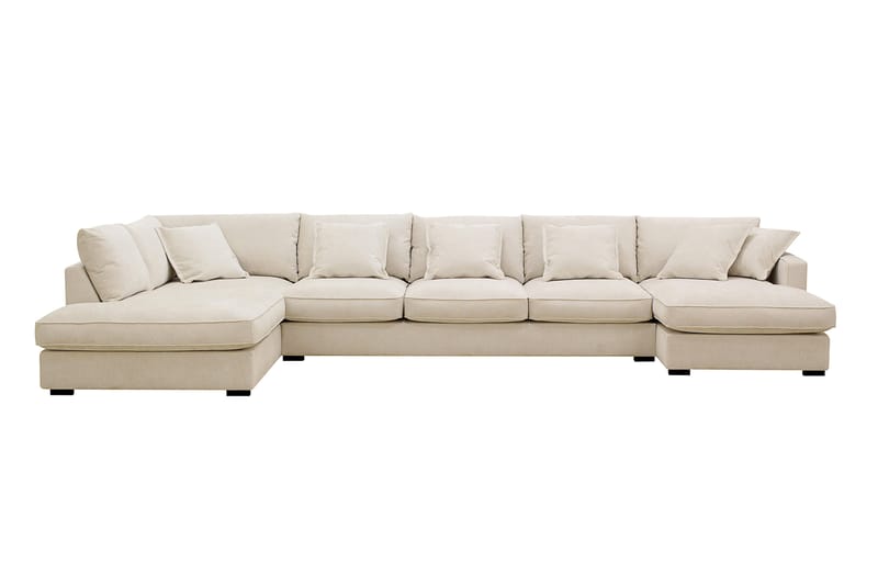 Rossita Lyx 6-sits Högervänd U-formad Extra djup Soffa med Divan och Schäslong i Chenille - Beige - Products - Möbler - Soffa - U-soffa