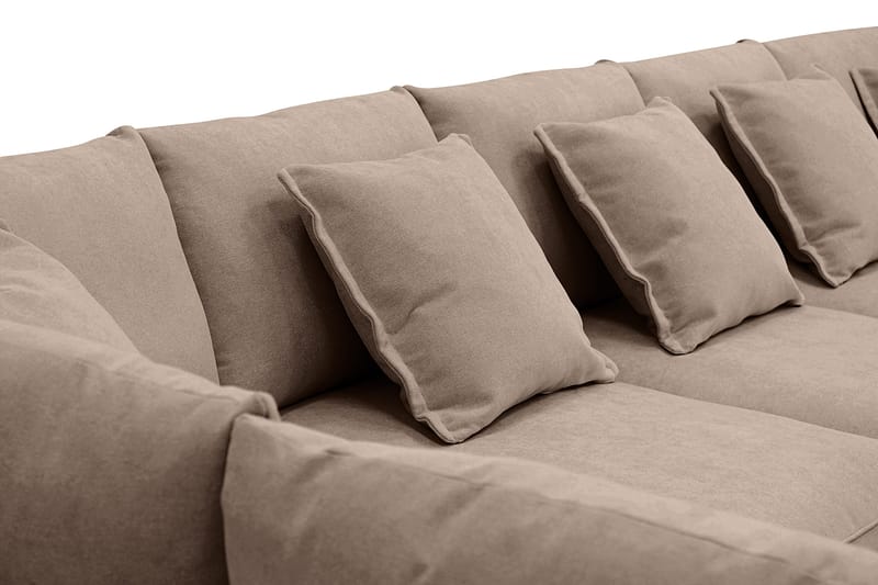 Rossita Lyx 6-sits Högervänd U-formad Extra djup Soffa med Divan och Schäslong i Tyg - Mörkbrun - Products - Möbler - Soffa - U-soffa